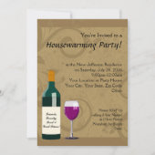 Housewarming Party Uitnodigingen, Wijn thema Kaart (Voorkant)
