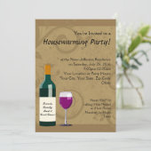 Housewarming Party Uitnodigingen, Wijn thema Kaart (Staand voorkant)