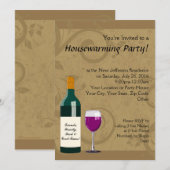 Housewarming Party Uitnodigingen, Wijn thema Kaart (Voorkant / Achterkant)