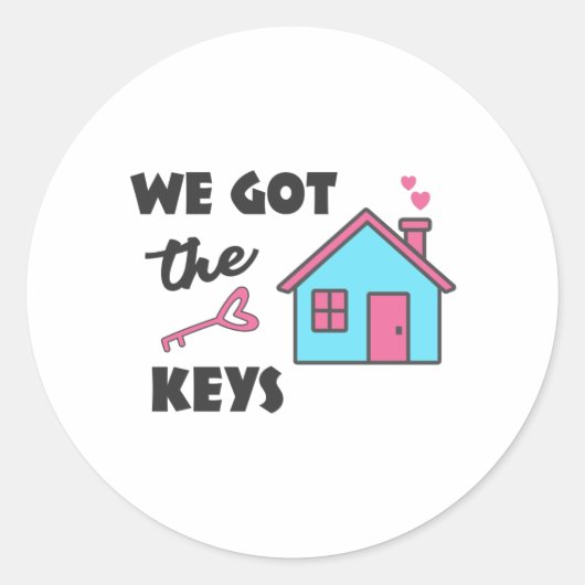 Housewarming party We hebben Keys Ronde Sticker (Voorkant)