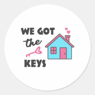 Housewarming party We hebben Keys Ronde Sticker