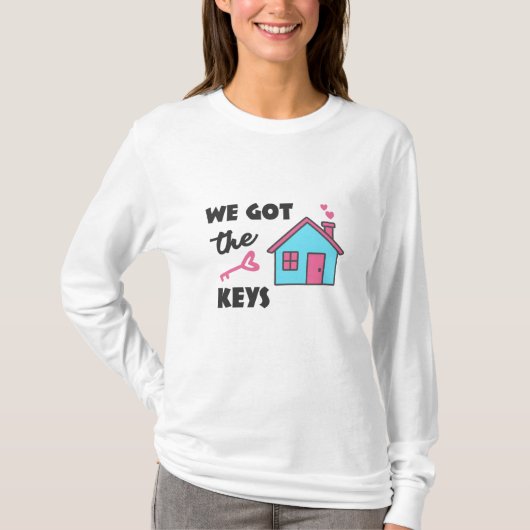 Housewarming party We hebben Keys T-shirt (Voorkant)