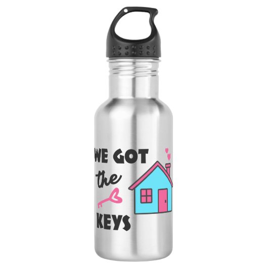 Housewarming party We hebben Keys Waterfles (Voorkant)