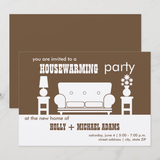 Housewarming Party - White Living Room Kaart (Voorkant / Achterkant)