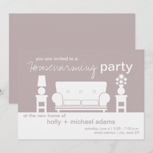 Housewarming Party - White Living Room Kaart (Voorkant / Achterkant)