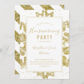 Housewarming Party | Winter Glitter Goud & Wit Kaart (Voorkant / Achterkant)