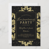 Housewarming Party | Winter Glitter Goud & Zwart Kaart (Voorkant)