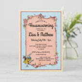 Housewarming Party Wonderland Rabbit Tea Invite Kaart (Staand voorkant)