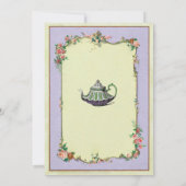 Housewarming Party Wonderland Teapot Tea Invite Kaart (Achterkant)