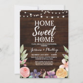 Housewarming Party Wood Rustic New Home Invite Kaart (Voorkant)