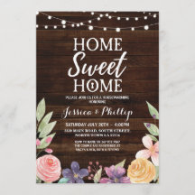 Housewarming Party Wood Rustic New Home Invite