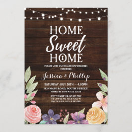 Housewarming Party Wood Rustic New Home Invite Kaart