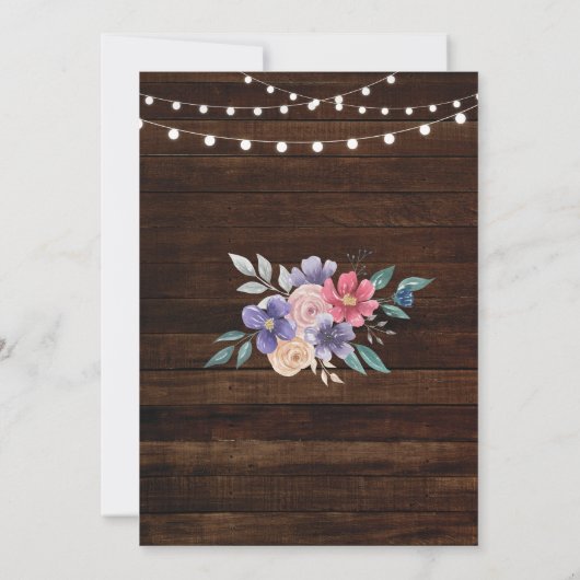 Housewarming Party Wood Rustic New Home Invite Kaart (Achterkant)