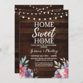 Housewarming Party Wood Rustic New Home Invite Kaart (Voorkant / Achterkant)