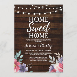 Housewarming Party Wood Rustic New Home Invite Kaart
