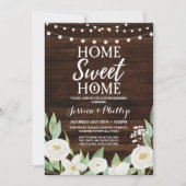 Housewarming Party Wood Rustic New Home Invite Kaart (Voorkant)