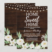 Housewarming Party Wood Rustic New Home Invite Kaart (Voorkant / Achterkant)