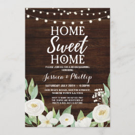 Housewarming Party Wood Rustic New Home Invite Kaart