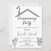 Housewarming Party  Zwart-wit Kaart (Voorkant)