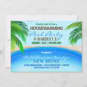 Housewarming Pool Party en Barbecue Kaart (Voorkant)