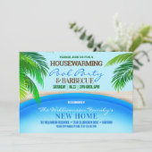 Housewarming Pool Party en Barbecue Kaart (Staand voorkant)