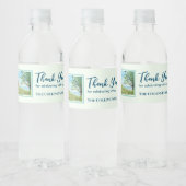 Housewarming Poppy Field Landscape Waterverf Waterfles Etiket (Flessen)