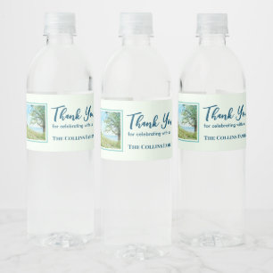 Housewarming Poppy Field Landscape Waterverf Waterfles Etiket