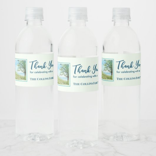 Housewarming Poppy Field Landscape Waterverf Waterfles Etiket (Flessen)