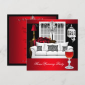 HouseWarming Red White Black Chandelier RED Kaart (Voorkant / Achterkant)
