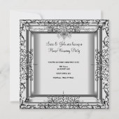 HouseWarming Silver White Champagne Chandelier Kaart (Achterkant)