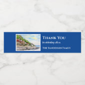 Housewarming Summer in Runswick Bay Coast Waterfles Etiket (Enkel label)