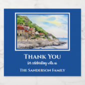 Housewarming Summer in Runswick Bay England Sparkling Wijnetiket (Enkel label)