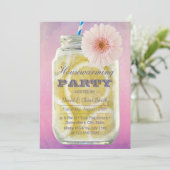 Housewarming Summer Lemonade Mason Jar Waterverf Kaart (Staand voorkant)