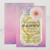 Housewarming Summer Lemonade Mason Jar Waterverf Kaart (Voorkant / Achterkant)