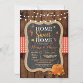 Housewarming Sweet Home Herfst Wood Pumpkin Invite Kaart (Voorkant)