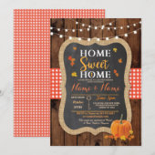 Housewarming Sweet Home Herfst Wood Pumpkin Invite Kaart (Voorkant / Achterkant)