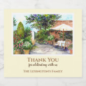 Housewarming Terrace of the Manor House Waterverf Sparkling Wijnetiket (Enkel label)