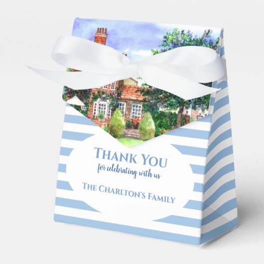Housewarming The Manor House York Engeland Stripes Bedankdoosjes (Voorkant Zijde)
