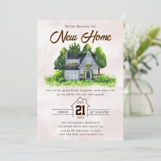 housewarming-uitnodiging kaart (Staand voorkant)