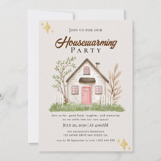 housewarming-uitnodiging kaart (Voorkant)