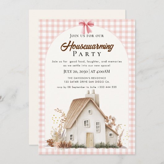 housewarming-uitnodiging kaart (Voorkant / Achterkant)