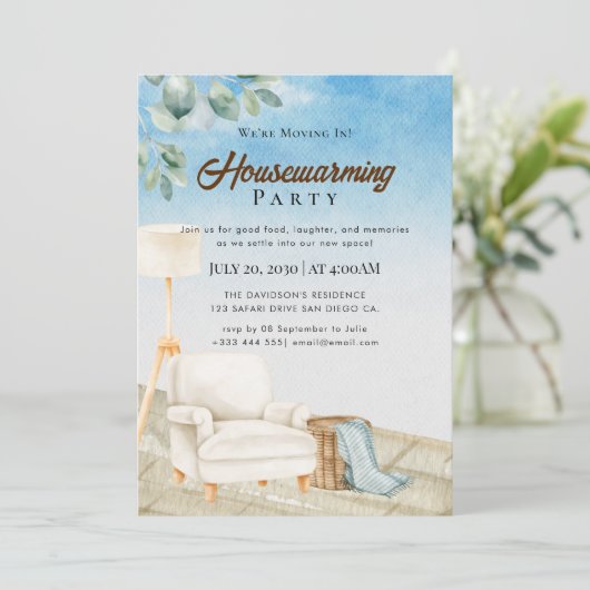 housewarming-uitnodiging kaart (Staand voorkant)