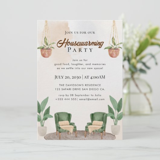 housewarming-uitnodiging kaart (Staand voorkant)