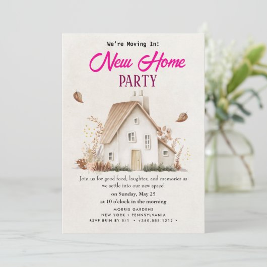 housewarming-uitnodiging kaart (Staand voorkant)