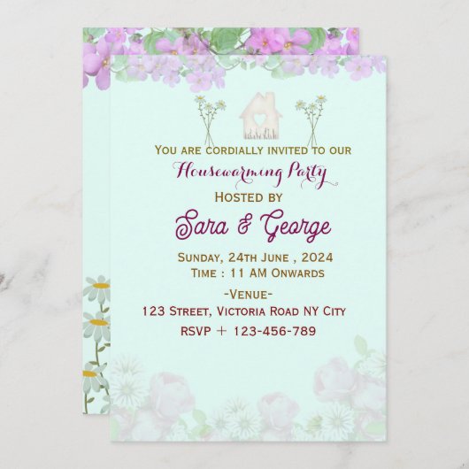 Housewarming Uitnodigingen (Voorkant / Achterkant)