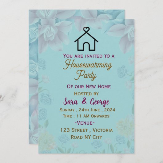 Housewarming Uitnodigingen (Voorkant / Achterkant)
