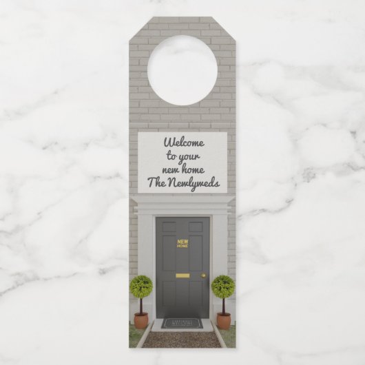 Housewarming Welkom bij uw nieuwe huis Flessenhanger (Voorkant)