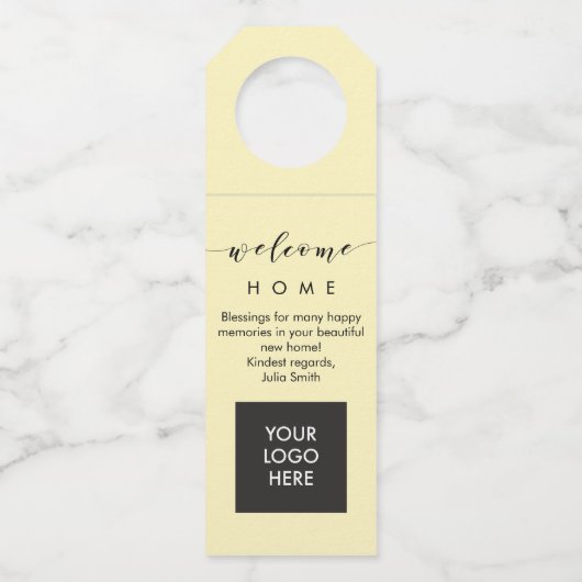 Housewarming Wine Bottle Hanger for Realtors (Voorkant)