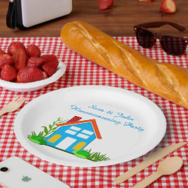 Housewarmingfeest met monogram papieren borden 9" bordje