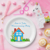 Housewarmingfeest met monogram tafelpapier 9" papieren bordje (Feest)